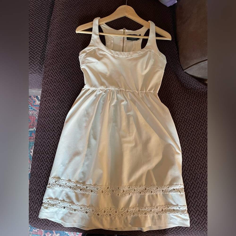 Cynthia Rowley Ivory Dress with Gold Zipper